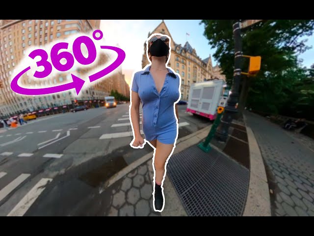 [VR 360] Sunset cute girl Central Park NYC walking | 3D VIRTUAL REALITY