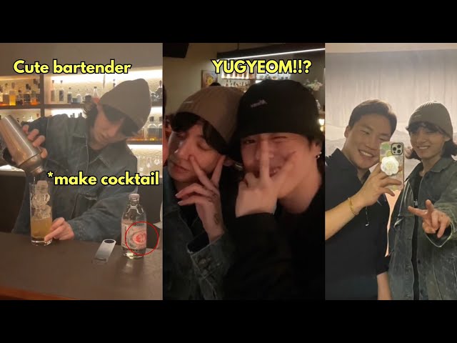 OMFGG JUNGKOOK SHOWING HIS SKILLS BARTENDER WITH YUGYEOM!!!! 🍹✌🏼🔥 Jungkook’s brand logo!!?