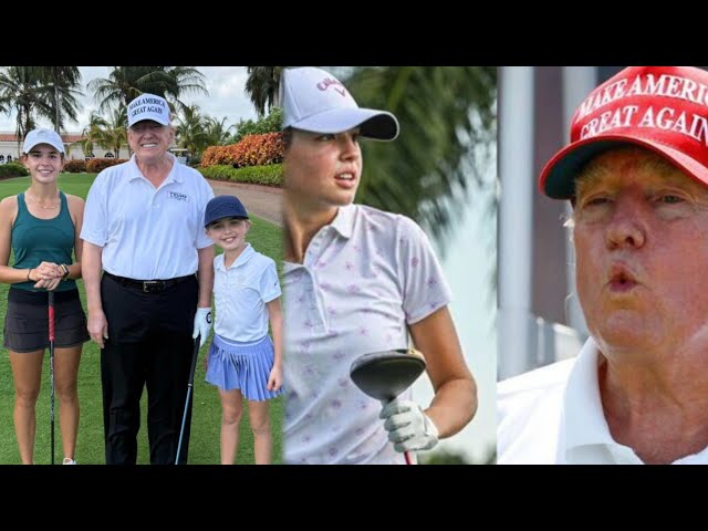 Kai Trump, 17, golfs | with grandpa Donald Trump | after his 2024 presidential election win