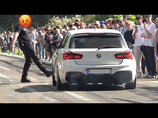 BEST OF FAILS, FUNNY, CRAZY, WTF MOMENTS, CLOSE CALLS, Police- Leaving A Car Show! 2024