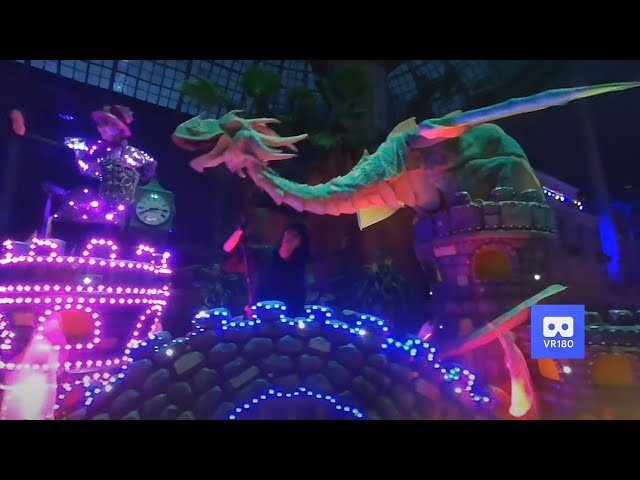 3D 180VR 4K Night Fantage Parade Dragon and Princess Amusement Theme Park 360VR