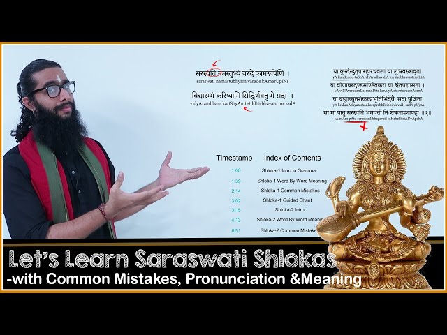 Let's Learn Saraswati Shlokas with Pronunciation and Meaning on Vasanta Panchami