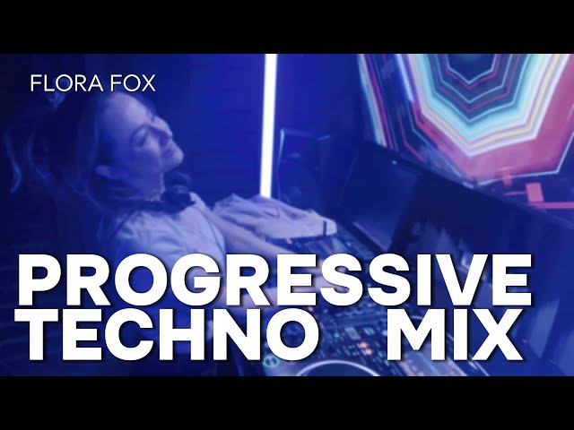 Progressive techno mix 2025 with visuals by Flora Fox with elements of melodic techno & hard groove