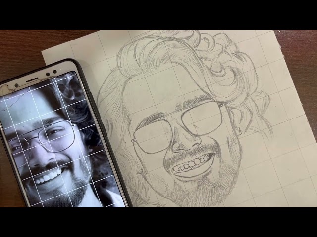 Bhuvan Bam | grid drawing | shikha's sketching