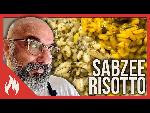 Sabzee Risotto (Italian Risotto with Persian herbs)   تلفیق سبزی پلو در خوراک ایتالیایی بنام ریزوتو