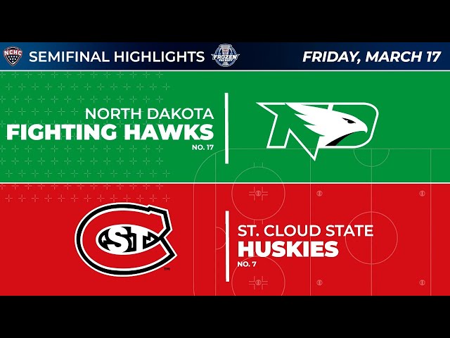 3/17/23 North Dakota vs St. Cloud State Highlights | Frozen Faceoff Semifinal