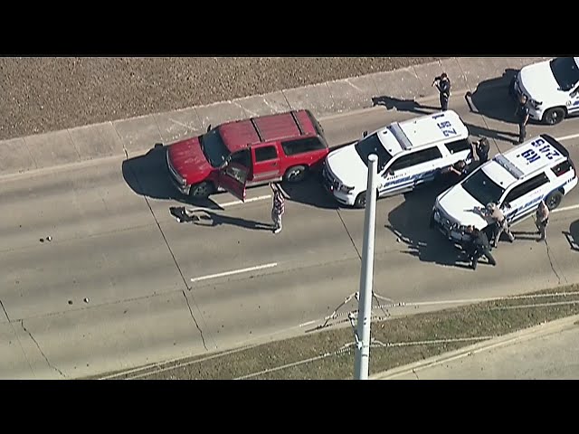 Mesquite police chase ends by High Five interchange