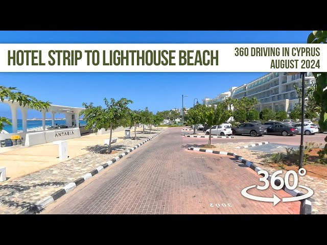 Paphos Hotel Strip in 360! All the way to Lighthouse Beach.