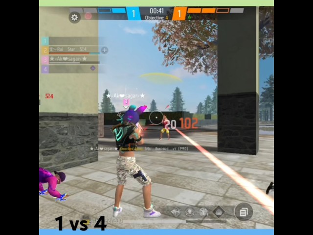 Free fire short videos #freefire 1 vs 4 cs short videos Free fire new event