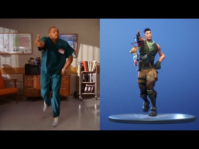 Fortnite Default Dances Synced with 'Poison' Dance from Scrubs (Dance Moves Origin)