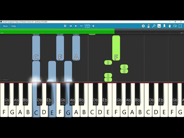 Anadhi Snegathal Keyboard Notes F Major 6/8 Modern Tempo 84 | அநாதி சிநேகத்தால்  | Wilson. Gabriel