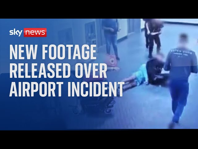 Manchester Airport: New footage shows moments before man kicked in head by police officer