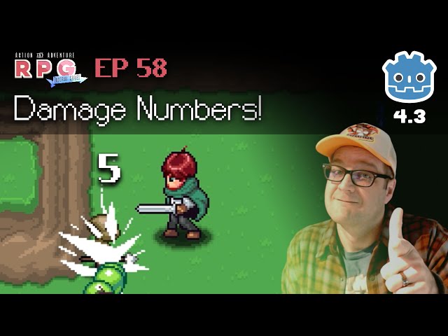 Damage Number Effect // E58 // Make a 2D Action & Adventure RPG in Godot 4