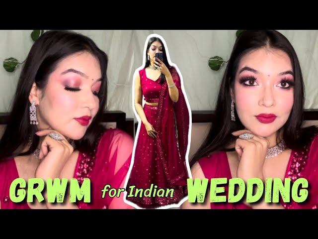 GRWM for Indian Wedding 😍 Makeup, Jewellery, Outfit ❤️ | Pranjali Chauhan