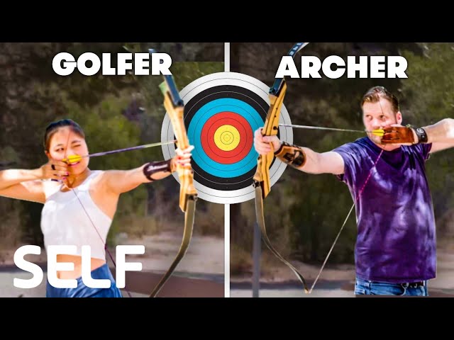 Golfers Try To Keep Up With Pro Archers | SELF