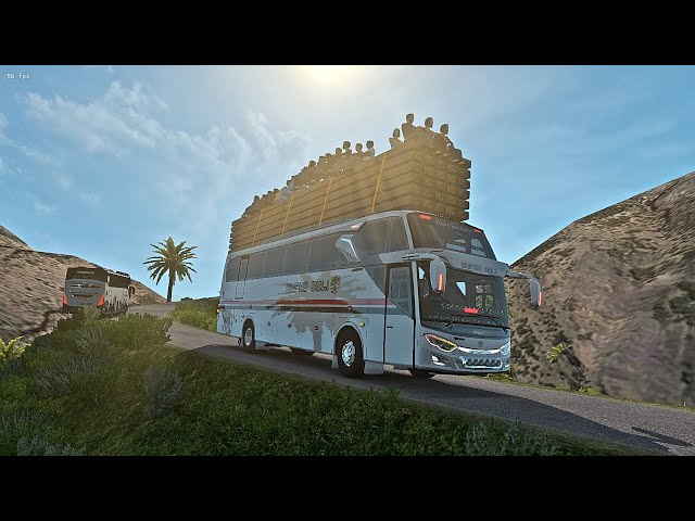 Amazing!! bus car challenges death on extreme road - Euro Truck Simulator 2