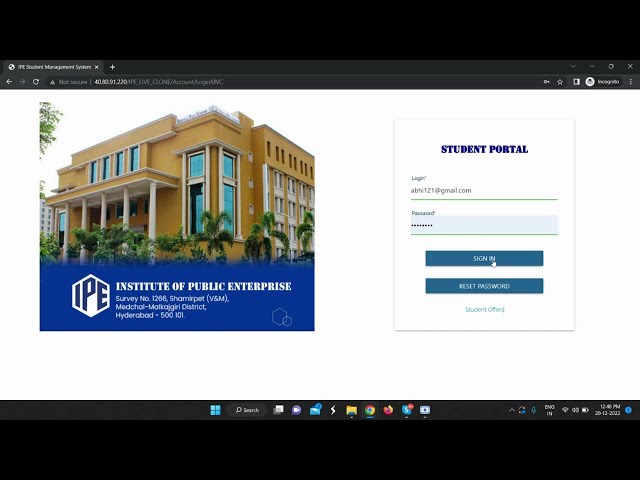 iWebTechno IUMS Student Portal Demo - Specialization, Submission, Timetable and Attendance