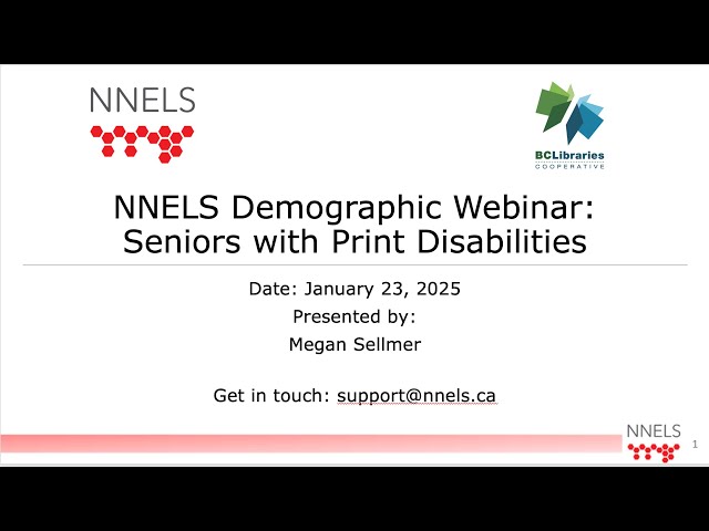 NNELS Demographic Webinar: Seniors with Print Disabilities