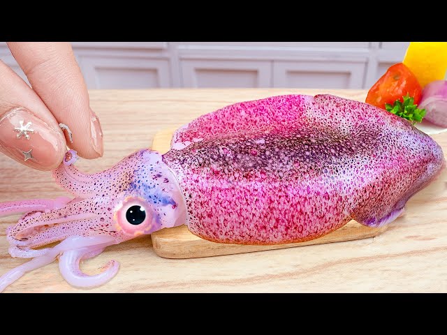 Cooking Miniature Stuffed Squid With Beef and Cheese 🦑 Tasty Seafood Recipes 🍢 Delicious Miniature