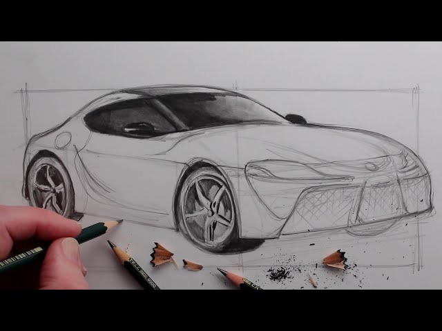 How to Draw a Realistic Car: Toyota Supra