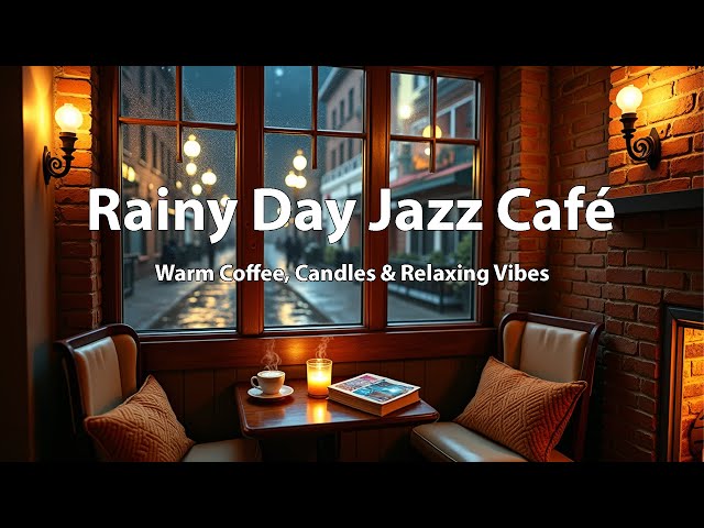 Rainy Day Jazz Café ☕📖✨ | Warm Coffee, Candles & Relaxing Vibes