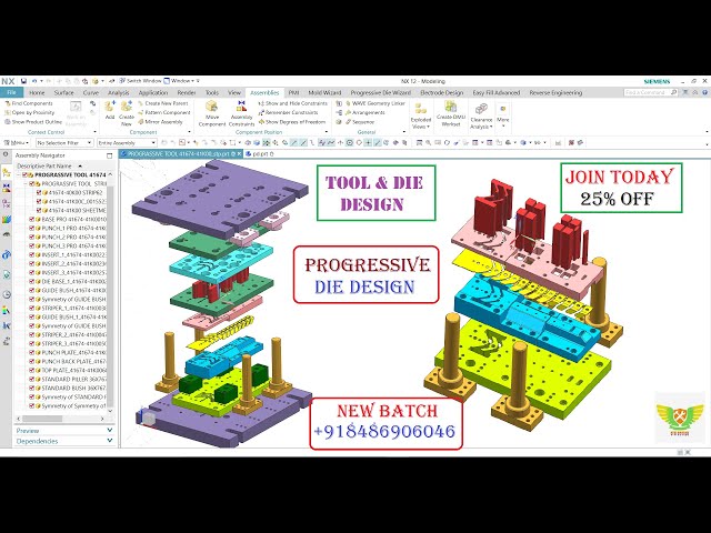 PROGRESSIVE DIE DESIGN- SHEETMETAL DIE DESIGNING IN NX #STRIPLAYOUT #SHEETMETALTOOLDESIGN #PUNCH&DIE