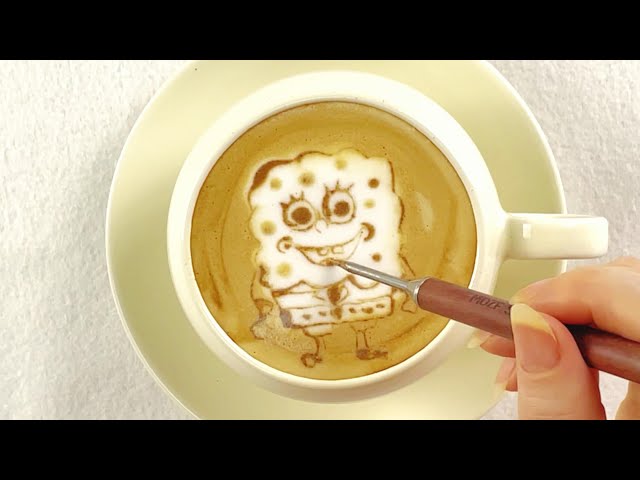 Spongebob's Craziest Adventures Ever! Let's see some different Latte Arts and Crafts at next level!