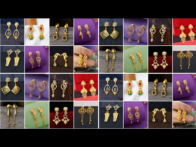 Gold Earrings Designs for Daily use ||Trendy Gold Earrings Designs ||New gold earrings designs 2025