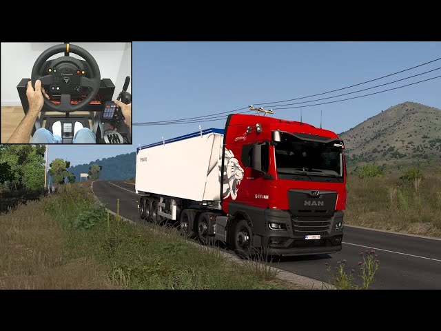 Crushed stone delivery - Euro Truck Simulator 2 | Steering wheel gameplay