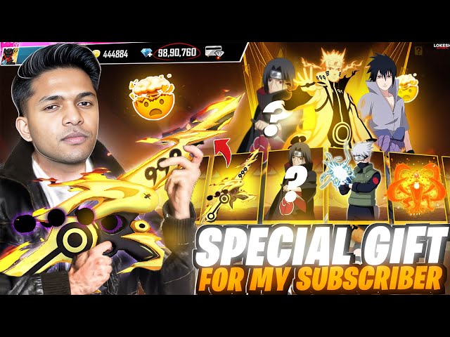 Gifting All Naruto Events Worth 50,000 Diamonds 💎 In Subscriber ID Garena Free Fire