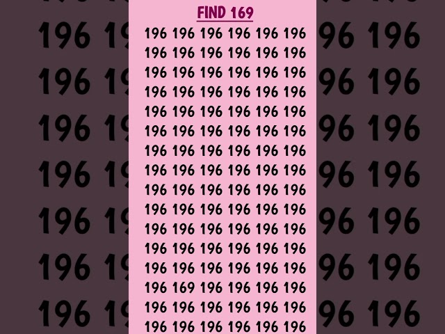 Test your eye sight by discovering 169 in 2seconds:#fypシ゚ #trendingshorts #viralshorts #iqtest