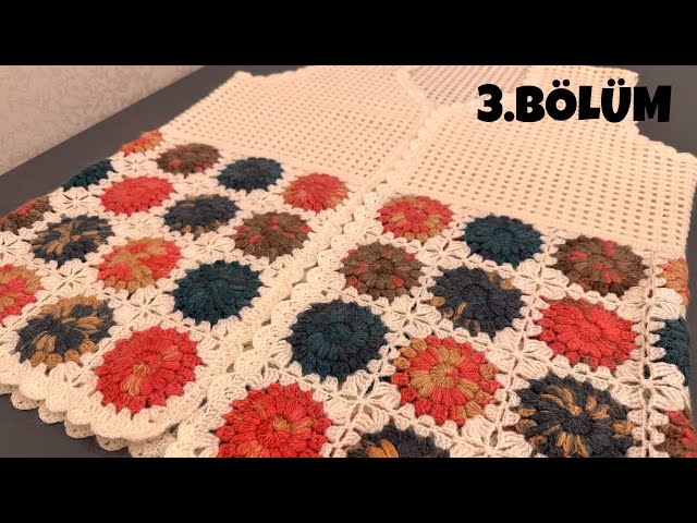 AYÇİÇEĞİ MOTİFLİ  TIĞİŞİ YELEK 3.BÖLÜM#handmade#youtube#tığişiyelekyapılışı#keşfet#knitting