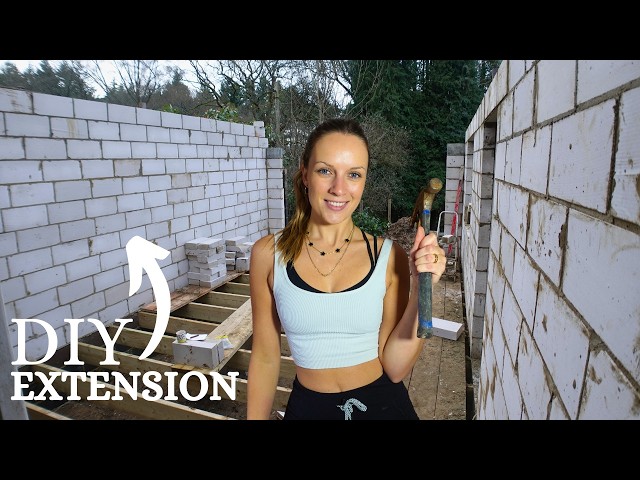 Our DIY Single Storey Extension UK /// Block-laying our House Reno