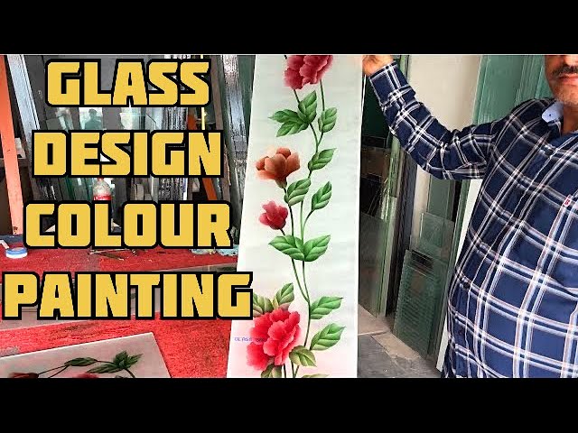 Colour Air Brushing On Glass 🪴🌺 || Colour Etching Design Glass || Glass Painting || #glasspainting