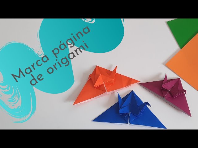 Marca página de dobradura - Origami Tsuru - fácil - para fazer com crianças e dar de presente - Br