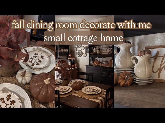 FALL DINING ROOM DECORATE WITH ME | COTTAGE CORE INSPIRED HOME