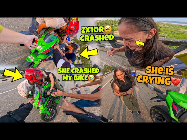 Zx10r Crashed🥹 She is Crying😭 | She tried to Ride my Zx10r for First Time✅   Ducati Bike