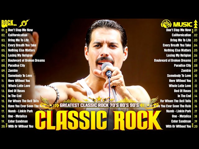 Classic Rock Songs 70s 80s 90s Full Album 🔥 Queen, Led Zeppelin, Bon Jovi, Aerosmith, U2, ACDC