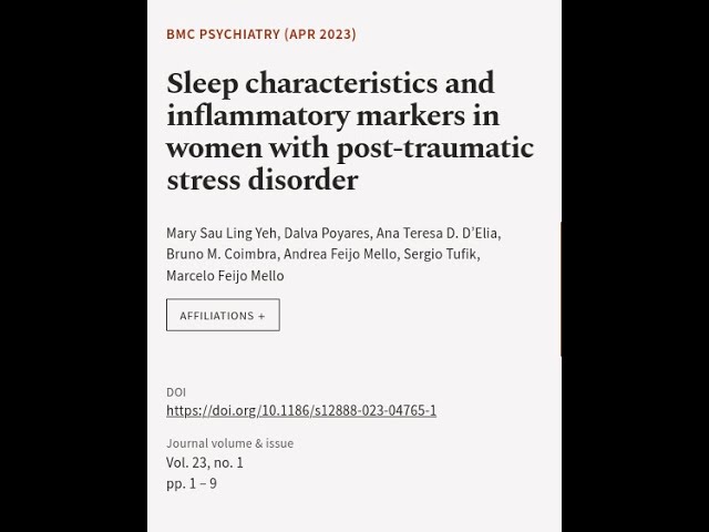 Sleep characteristics and inflammatory markers in women with post-traumatic stress di... | RTCL.TV