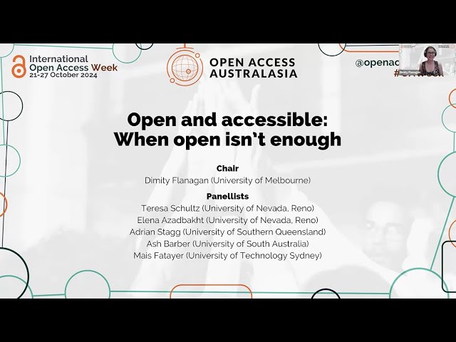 OA Week 2024: Open and Accessible: When open isn’t enough.