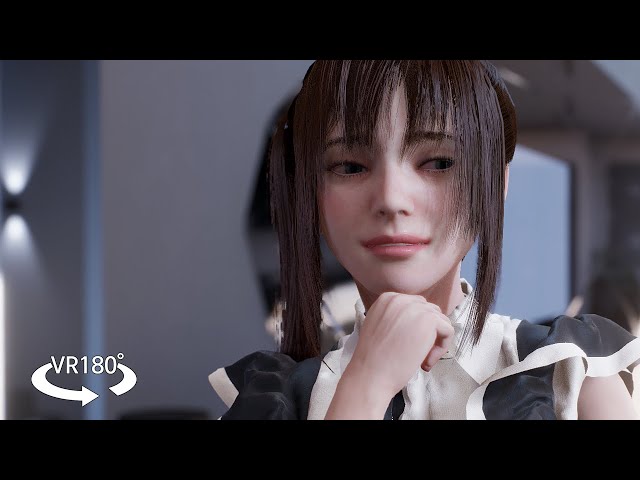 [VR 180 3D]  Japanese Maid Outfit cute dance 02 VR