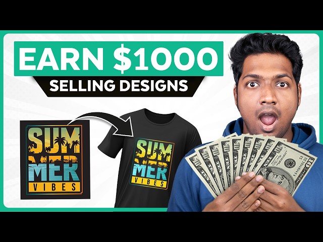 How to Earn $1000/Month by Selling Designs Online | Earn Passive Income