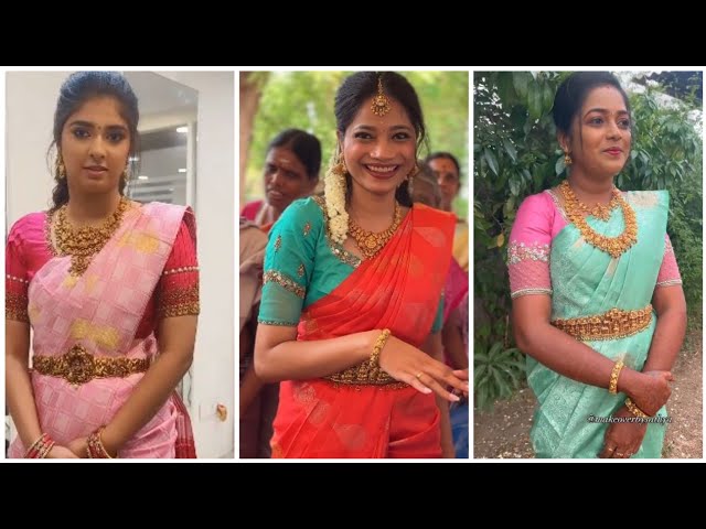 Borderless Silk Saree Blouse Designs 2024|| No Boarder Silk Sarees With Designer Blouses