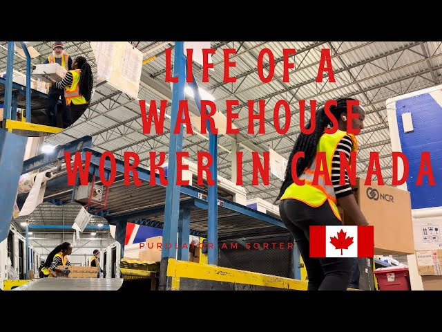 MY SECOND WAREHOUSE JOB| OVERNIGHT SHIFT| , warehouse job, international student, AM sorter  🇨🇦