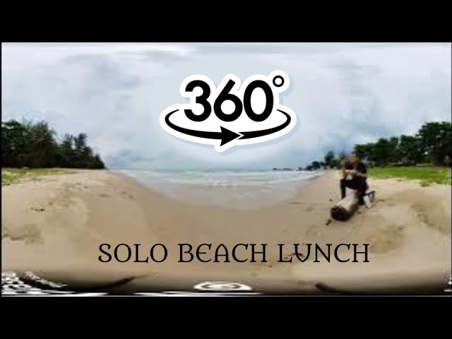 ASMR ambience 360 degree solo lunch on the beach of Pantai Batu Layar on the Insta360 One X2