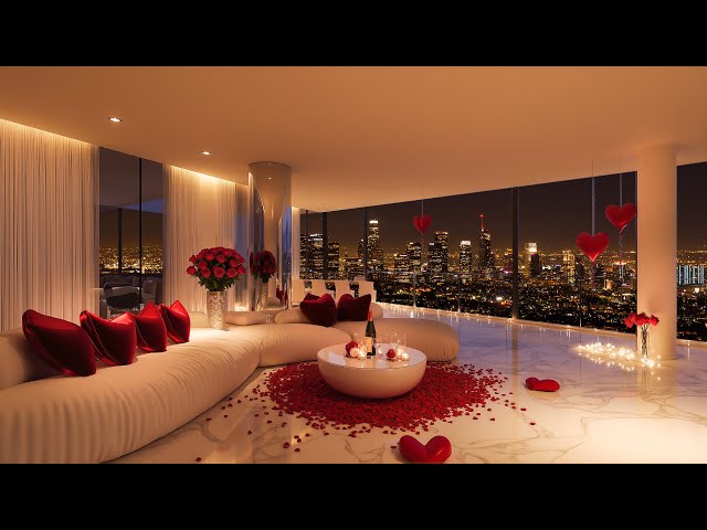 💝 Valentine’s Day Ambience 2025 in Luxurious Apartment at Los Angeles ❤️🌹 Romantic Jazz for Chillout