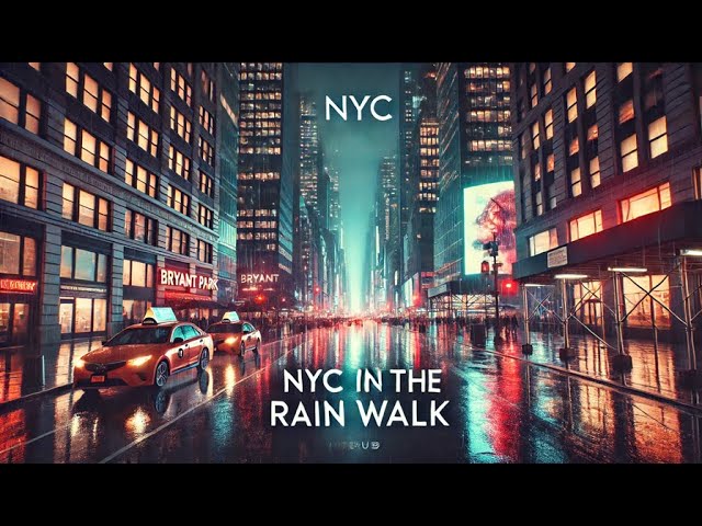 360° Walk: Bryant Park to Times Square in the Rain | NYC Tour 🌧️🚶‍♂️