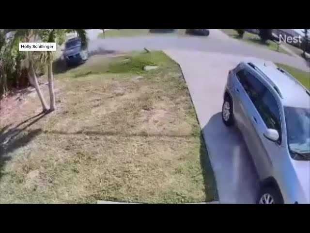 CAUGHT ON CAMERA: Cape couple captures the moment when a car plows through their mailbox