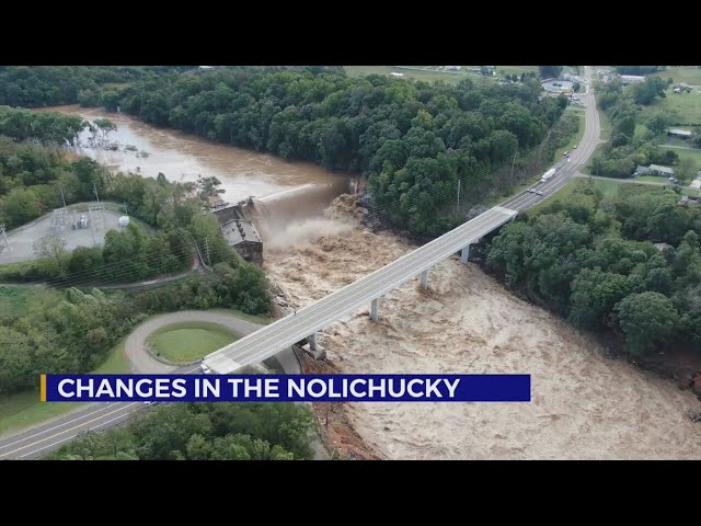 Nolichucky River changes after flooding from Hurricane Helene