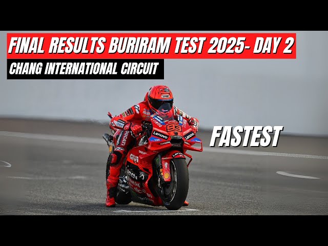 Final Results Buriram Test Day 2 - Live MotoGP Test 2025 at Chang Circuit